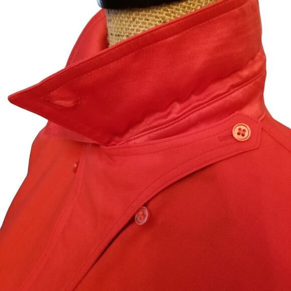 Vintage Escada Red Long Sleeve Wool 1/2 Button Down Top Size 6 - Picture 8 of 16